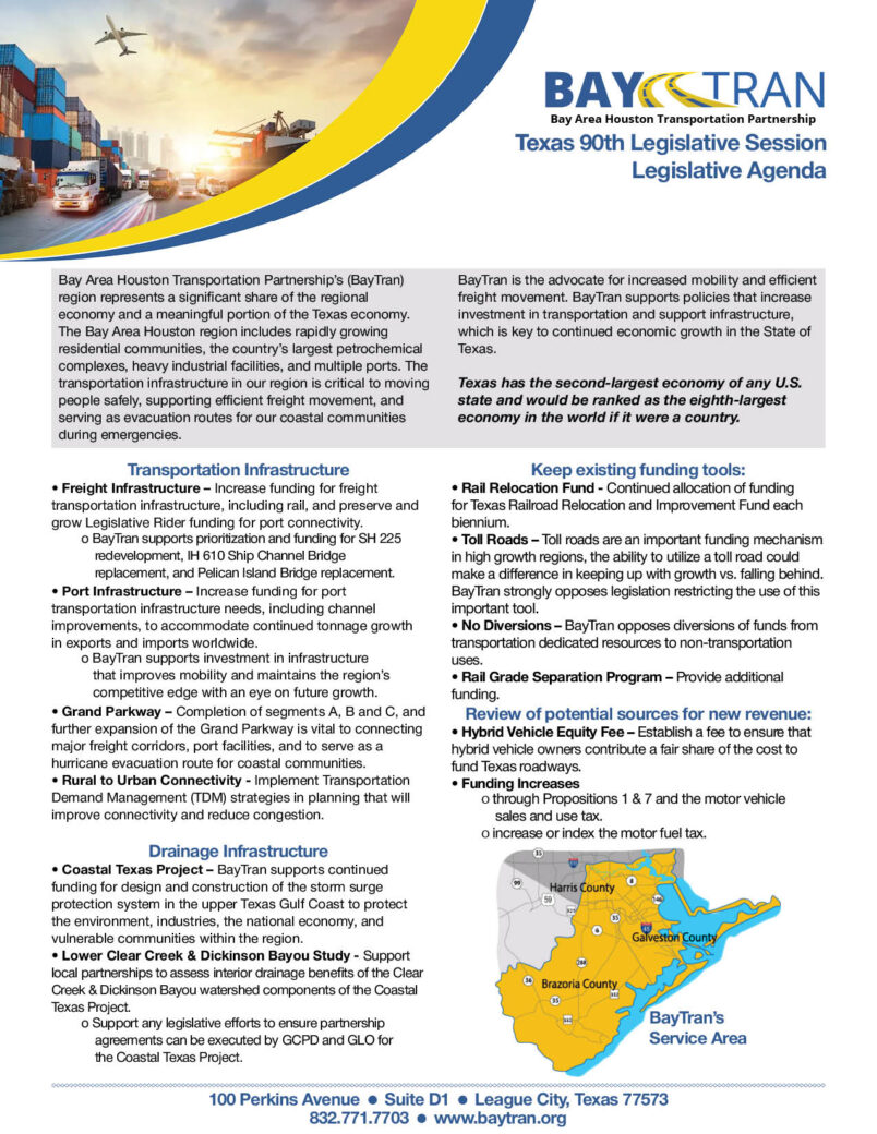 BayTran 90th Legislative Agenda