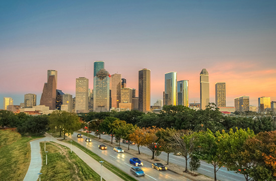 Houston Real Estate Photographer Patrick Bertolino captures this image on a 60' mast from Elenor Tinsley Park